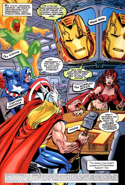 Page #1 from Domination Factor: Avengers (1999 series) #1