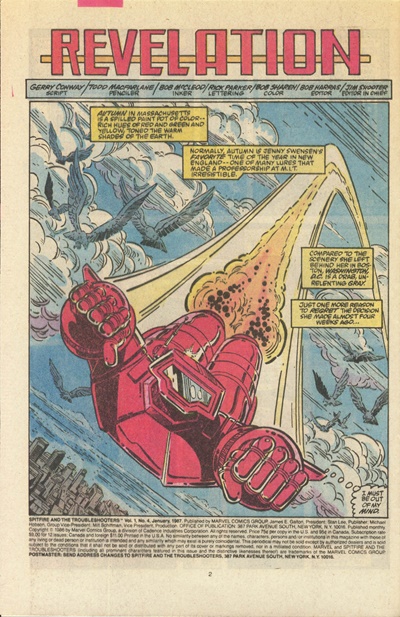 Page #2 from Spitfire and the Troubleshooters (1986 series) #4