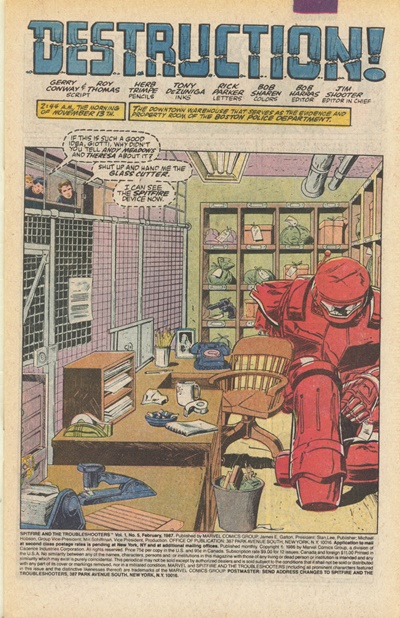 Page #1 from Spitfire and the Troubleshooters (1986 series) #5