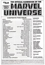 Page #1 from Official Handbook of the Marvel Universe, The (1983 series) #1